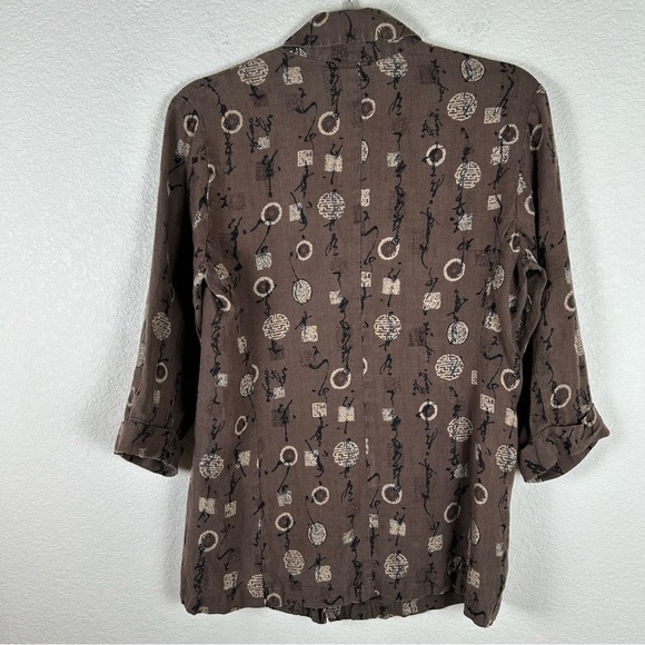 VTG Chico’s Women’s Sz 4, 100% Linen lightweight unlined jacket Lagenlook - Picture 3 of 6